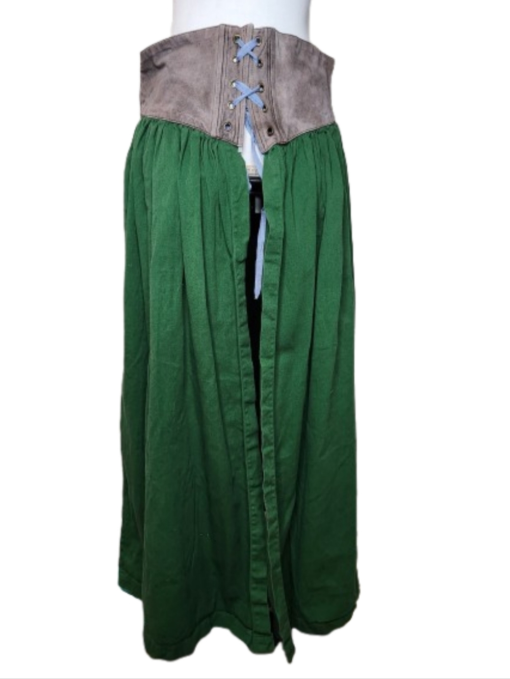 Pyramid Collection Womens XL Green Hobbit Cottagecore Lace Up Skirt